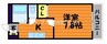 ワンハイム 1Kの間取り