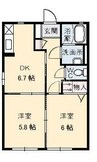 ST大高　Ｂ棟 2DKの間取り