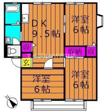 間取図 サンビレッジスカイバレーＢ