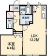 ビ・ボーンＢ棟 1LDKの間取り
