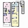 レスペヘリオスＢ 2LDKの間取り