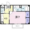 ラ・ポルト 1Kの間取り