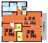 コーポレザン 2LDKの間取り