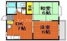 アンジェリーク福島 2DKの間取り