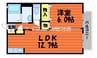 リヴィエール 1LDKの間取り