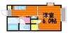 スクーデリア中庄　B棟 1Kの間取り
