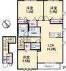 グラム 3LDKの間取り