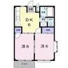 エルディム倉敷Ａ 2DKの間取り