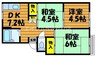 プレジール東粒浦 3DKの間取り