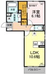 サンハートピア 1LDKの間取り