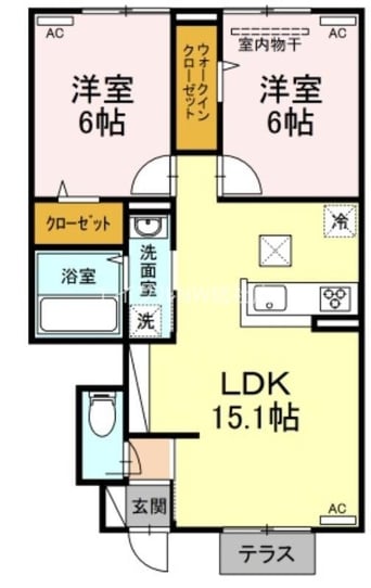 間取図 パーク倉敷　A棟