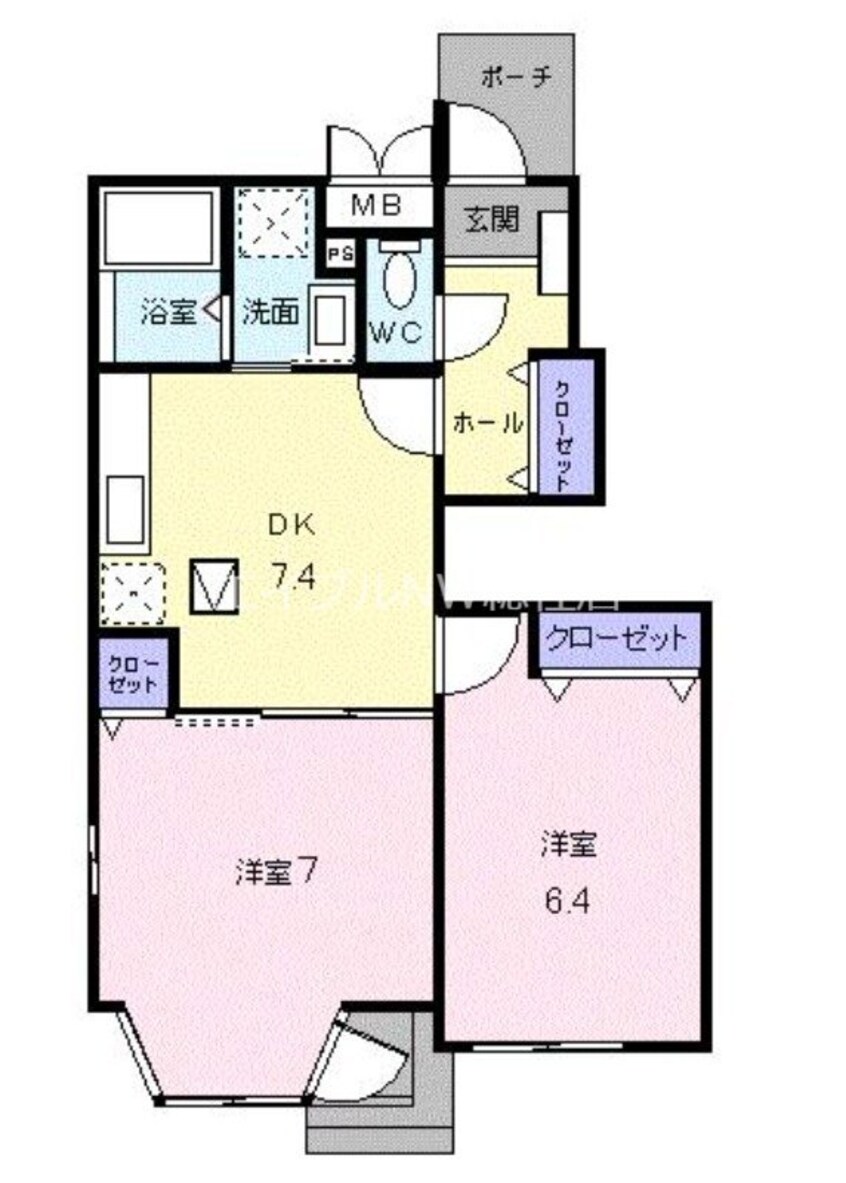 間取図 メロウ　グローブＢ