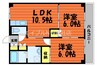ビューハイツ吉備路 2LDKの間取り