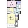 アルモニー倉敷Ⅱ 1LDKの間取り