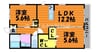 フローレンスⅢ 2LDKの間取り