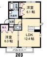 メゾンＭ　Ｂ棟 2LDKの間取り