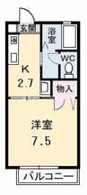 ディア　エスタ　Ｃ棟 1Kの間取り
