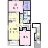 ブリリアント　Ⅰ 2LDKの間取り