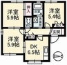 オリーブテラス　B棟 3DKの間取り