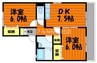 プロミネンス 2DKの間取り