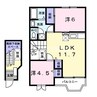サンテラス京Ｂ 2LDKの間取り