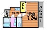 Chiara　A 1Kの間取り