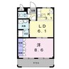 エクレセンス 1LDKの間取り