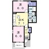 ブリアンＨＭ　Ａ棟 2DKの間取り