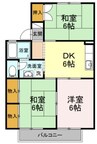 シンセラー羽田　B棟 3DKの間取り