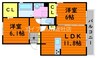 キャスバル　Ａ棟 2LDKの間取り