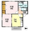 サンセール植田 2DKの間取り