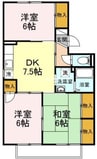 ルレーブK　D棟 3DKの間取り