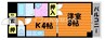 グローリー中庄 1Kの間取り