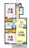 ポラリス井尻野 2LDKの間取り