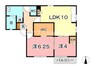 プラザ中央 2LDKの間取り