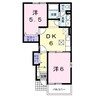 アルカンシエルⅡ 2DKの間取り