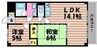 グリーンハイツ中島 2LDKの間取り