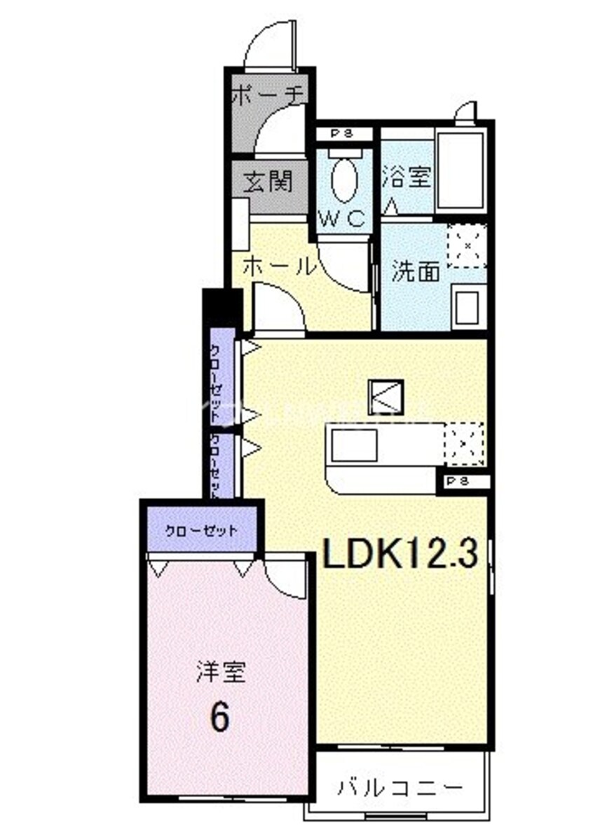 間取図 プリムローズ　Ｂ