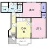 アビターレＡ 2DKの間取り