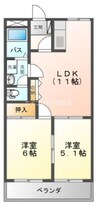 サンルームひまわり 2LDKの間取り