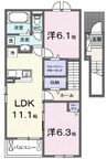 シェソア　Ｂ 2LDKの間取り