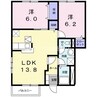 サンガーデンＡ 2LDKの間取り