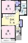 ベル・アンジュ 2DKの間取り