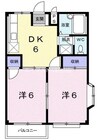 エルディム明日香 2DKの間取り