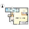 プランドール中島 1Rの間取り