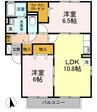 グリーンハイツ　Ｄ棟 2LDKの間取り