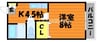 パークサイド安江 1Kの間取り