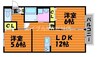 ヴィラレインボーＢ 2LDKの間取り