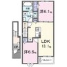 ユーリア　アイⅠ 2LDKの間取り