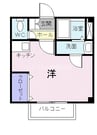シャン．ド．フルール 1Kの間取り
